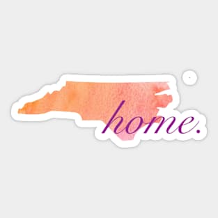 North Carolina Home Watercolor Pink Orange Sticker